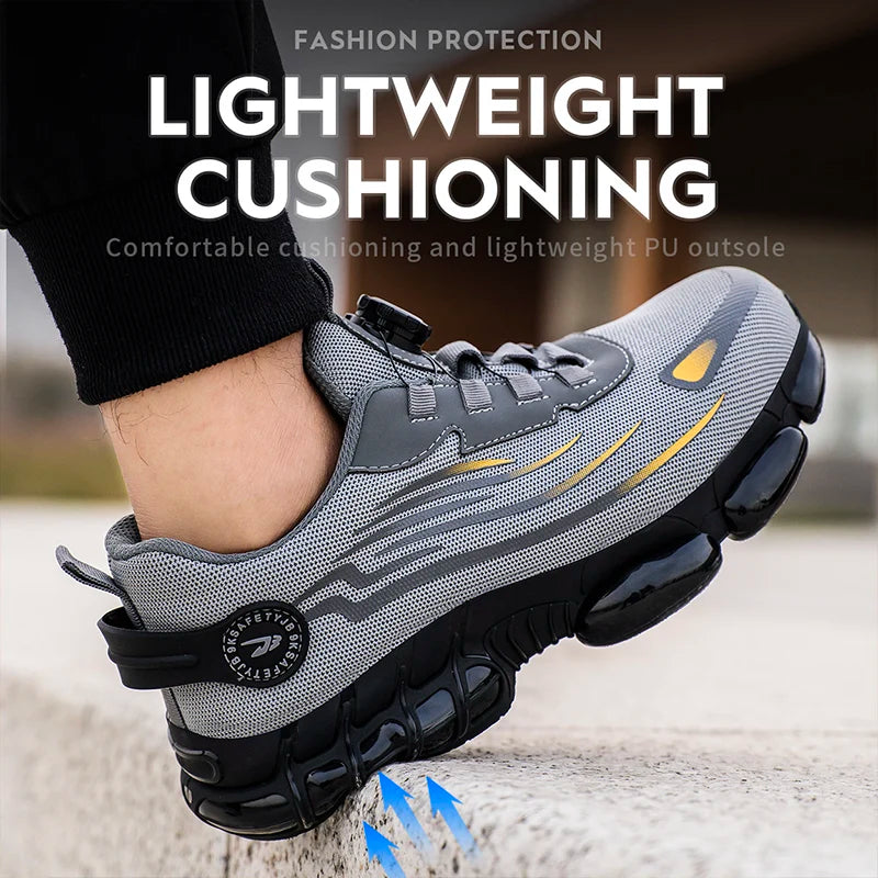 Men’s Rotating Button Safety Shoes – Anti-Smash & Anti-Puncture